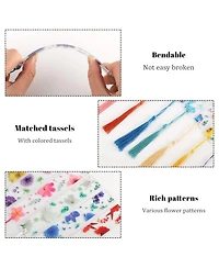 Gnuadz Flower Bookmark Transparent Floral Tassel Page Marker