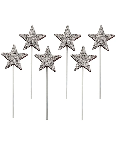 Betsy Ann Chocolates Fourth of July Festive Decorated Chocolate Star Lollipop, 6 Pack
