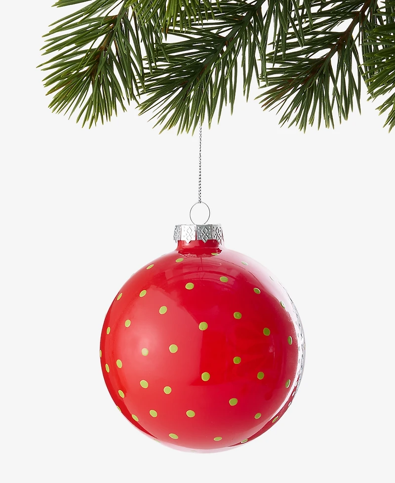 Holiday Lane Merry Magic Floral Pattern Ball Ornament, Macy's Exclusive