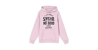 Harry Potter Men's I Solemnly Swear Am Up To No Good Long Sleeve Cradle Pink Hooded Sweatshirt-Medium