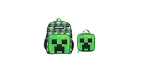 Minecraft Creepers 2-Piece 16"Premium Backpack and Lunch Box Set For School And Travel