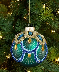 Holiday Lane Peacock Embellished Ball Ornament, Macy's Exclusive