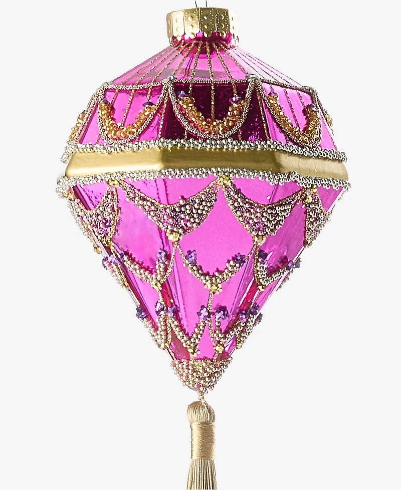Holiday Lane Peacock Diamond-Shape Tasseled Ornament, Macy's Exclusive