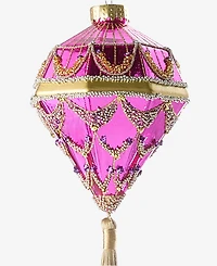 Holiday Lane Peacock Diamond-Shape Tasseled Ornament, Macy's Exclusive