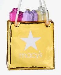 Holiday Lane Macy's Glass Macy's Shopping Bag Ornament, Macy's Exclusive