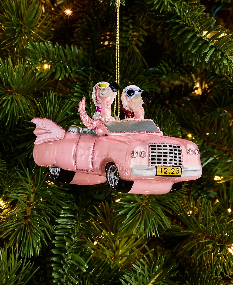 Holiday Lane Florida Flamingos in Car Ornament, Macy's Exclusive
