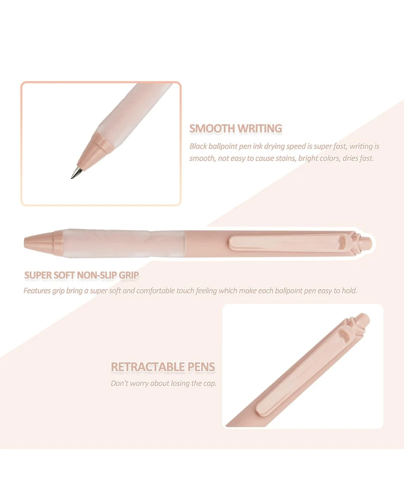 Gnuadz Ballpoint Pen Soft Grip Retractable 1mm Medium Point