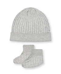 Hope & Henry Baby Organic Sweater Beanie and Bootie 2-Piece Set
