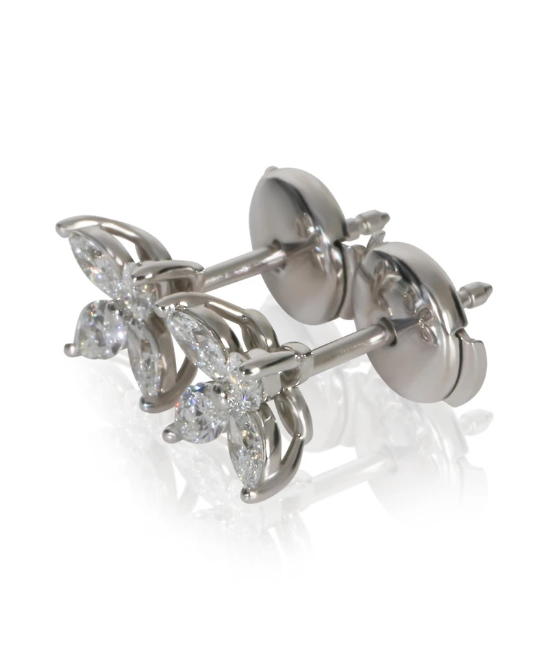 Pre-Owned Tiffany & Co Platinum Diamond Small Model Victoria Earrings