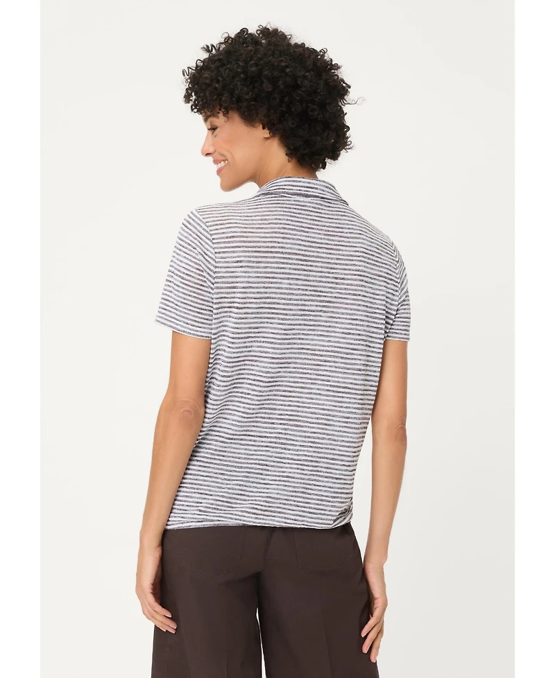 Olsen Women's Striped Polo T-Shirt