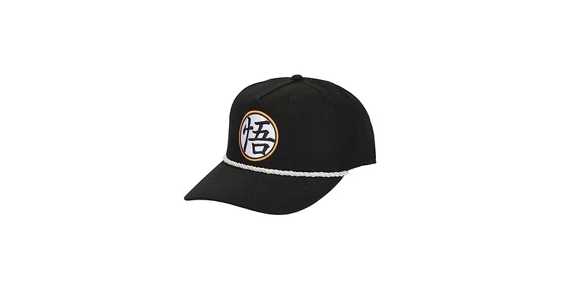 Dragon Ball Z Men's Goku Kanji Patch Black Retro Grandpa Snapback Hat