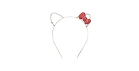 Hello Kitty Ears & Bow Cosplay Glitzy Metal Headband
