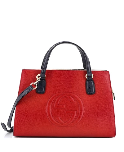 Pre-Owned Gucci Medium Soho Convertible Top Handle Satchel Leather
