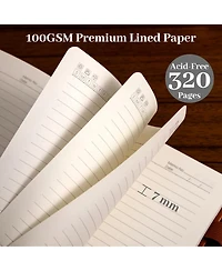 Gnuadz Leather Journal A5 Lined Notebook 320 Pages Hardcover