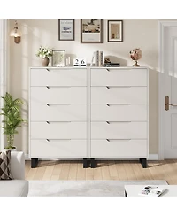 homfan 5 Dresser for Bedroom, 50" Tall Dresser, Freestanding Vertical Drawer with Storage, Wooden Closet Chest Storage Living Room, Hallway