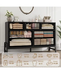homfan 7 Dresser for Bedroom, Freestanding 52" Wide Drawer with Storage, Wooden Closet Storage Chest Living Room, Entryway