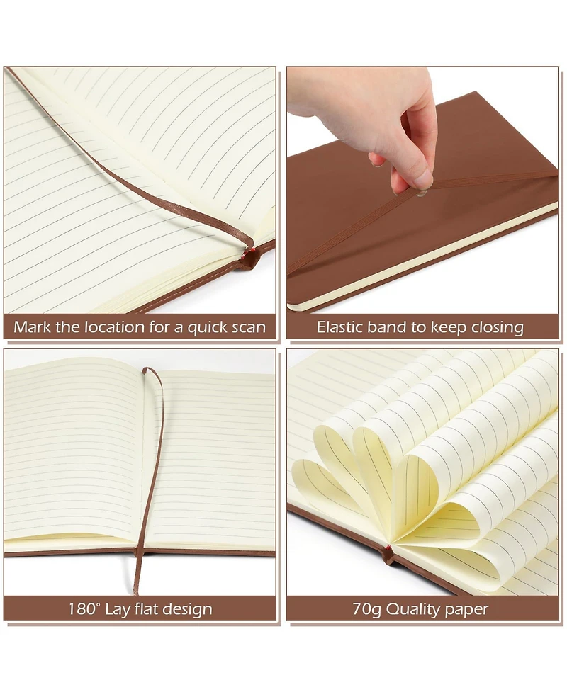 Gnuadz Lined Journal Notebooks A5 Hardcover Pu Leather Wide Ruled