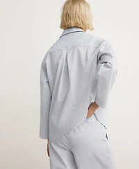Mango Women's Cotton Striped Pajama Top