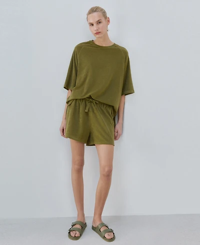 Mango Women's Terry Cotton Shorts