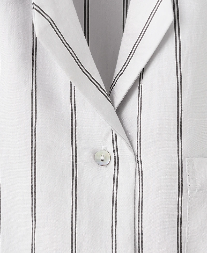 Mango Women's Front Pocket Striped Pajama Shirt