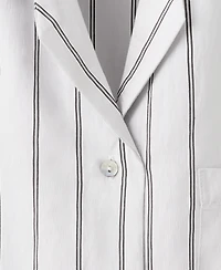 Mango Women's Front Pocket Striped Pajama Shirt