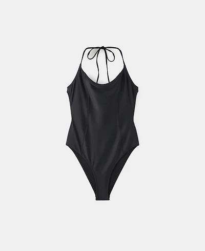 Mango Women's Seam Detail Halter Swimsuit