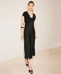 Mango Women's Satin Lace Dress