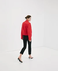 Mango Women's Shirt Collar Bomber Jacket
