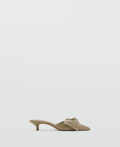 Mango Women's Bow Heeled Leather Shoes