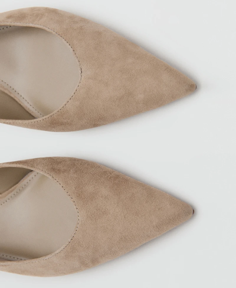 Mango Women's Kitten-Heel Suede Shoes