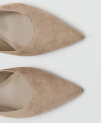 Mango Women's Kitten-Heel Suede Shoes