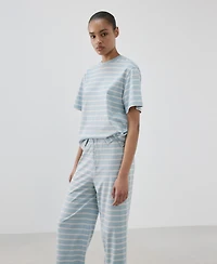 Mango Women's Cotton Striped Pajama Pants