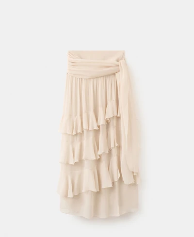 Mango Women's Bow Ruffled Skirt