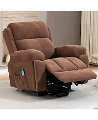Dyhome Power Lift Recliner with Massage and Heat, Upholstered Chenille Chair Dual Hidden Cup Holders Usb Port