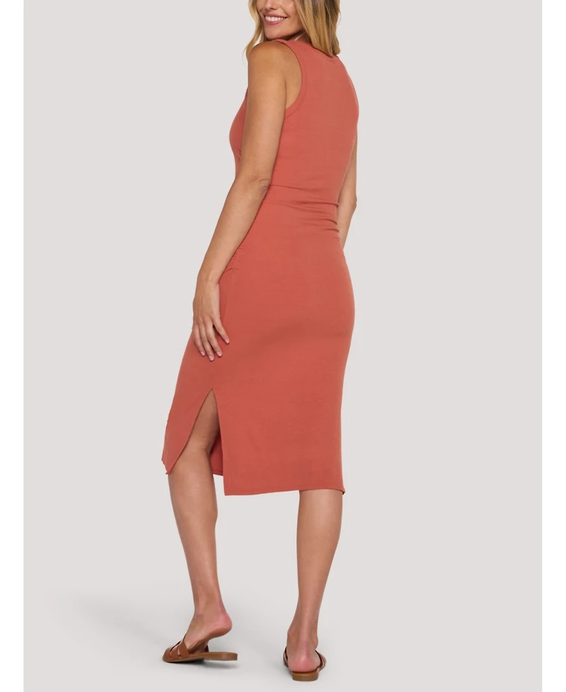 Motherhood Maternity Sleeveless Henley Racerback Midi Dress