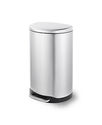 Mega Casa 40 Liter Stainless Steel Semi-round Step-on Trash Can for Kitchen