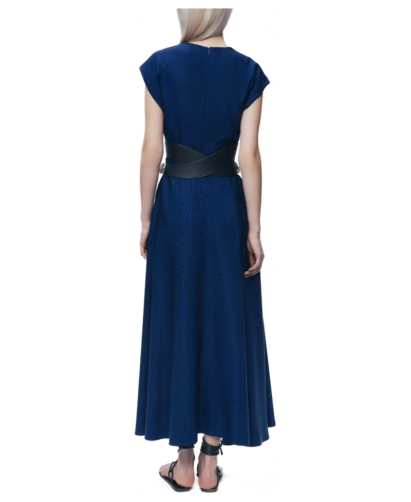 Nocturne Women's V-Neck Belted Midi Dress