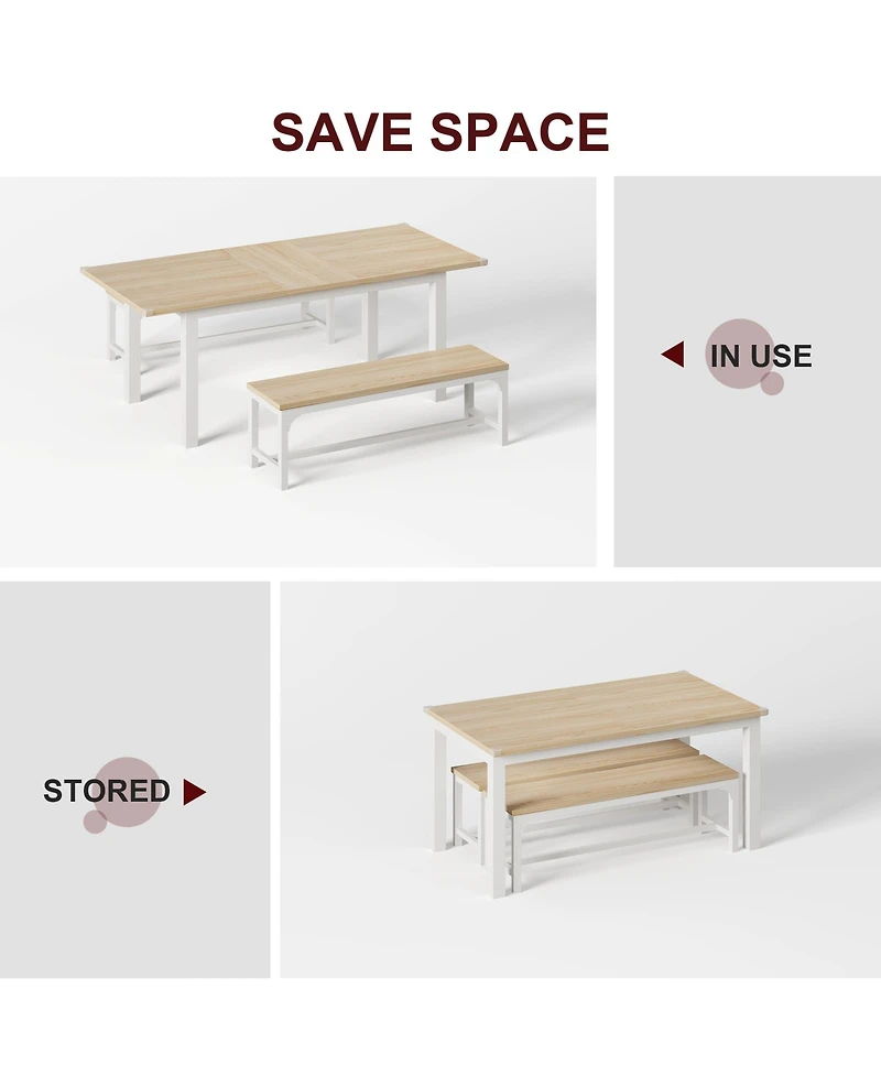 gaomon 5-Piece Extendable Office Dining Table and Chair Set