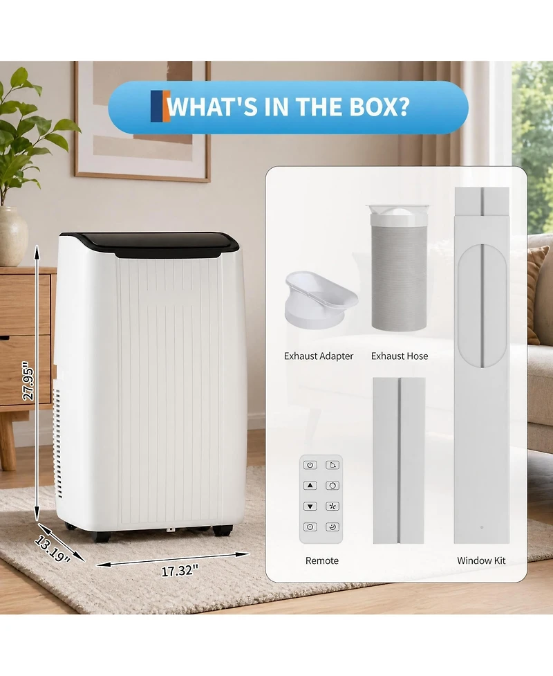 Xo Portable Air Conditioner, Cools/Heats Up to 700 Sq.Ft, 14000 Btu