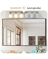 Clihome Modern 6-Light Vanity Wall Sconce with Frosted Glass Shades (No Bulbs)