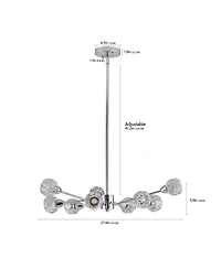 Clihome Modern Crystal Chandeliers, 9 Lights Chandelier, Kitchen Light Fixtures (Bulbs Not Included)