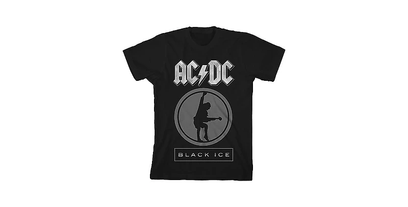 Ac/Dc Boys Acdc Black Ice Crew Neck Short Sleeve T-shirt-Small
