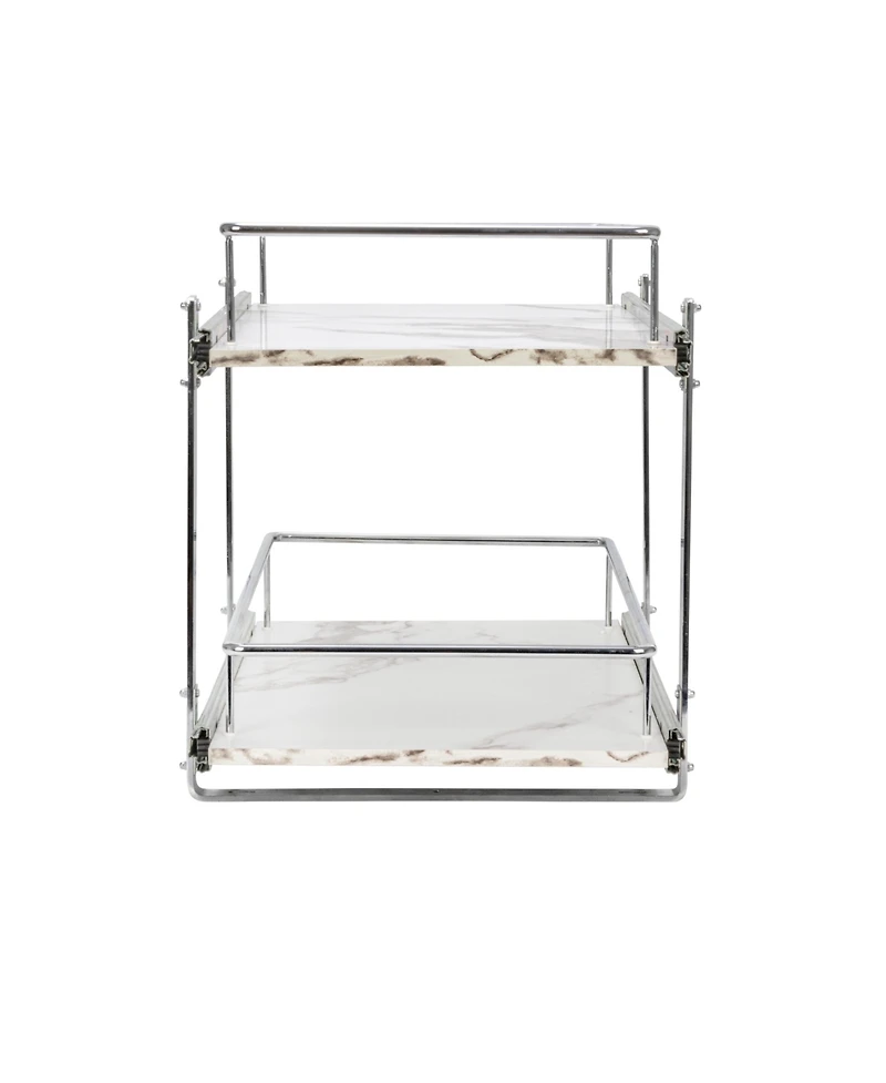 Household Essentials Glidez Steel Pull-Out Storage Organizer, 2-Tier Design