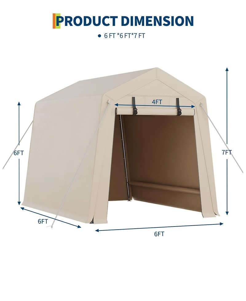 gaomon All-Weather Portable Outdoor Carport, Motorcycle Storage Shed for Bikes Firewood