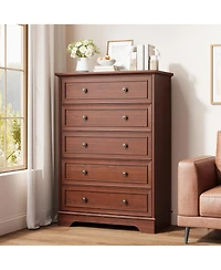 gaomon 5 Drawer Dresser for Bedroom, Vertical Chest of Drawers, Farmhouse Tall Cabinet Organizer for Living Room