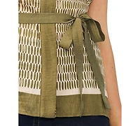 Vince Camuto Women's Flutter-Sleeve Belted Blouse