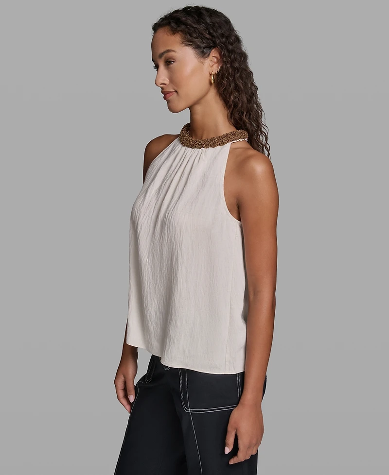 Karl Lagerfeld Paris Women's Halter Neck Top