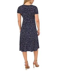Msk Petite V-Neck Short-Sleeve Midi Dress
