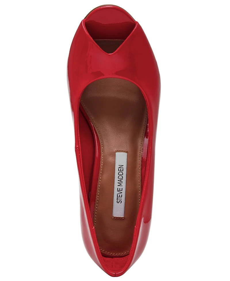 Steve Madden Women's Palmetto High Peep Sculpted Wedge Pumps