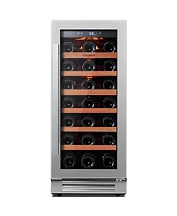CaLefort 15 Inch Wine Cooler Refrigerator, 33 Bottle Capacity, Built In or Freestanding, Glass Door, 3.0 Cubic Feet